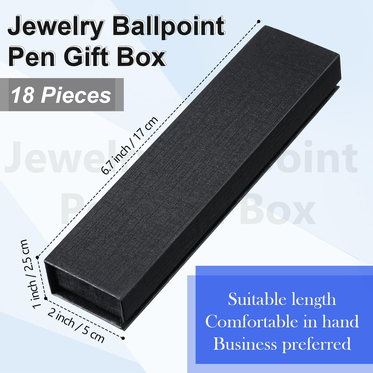 Gersoniel 18 Pcs Pen Gift Box Empty Black Cardboard Pen Case with Cushion