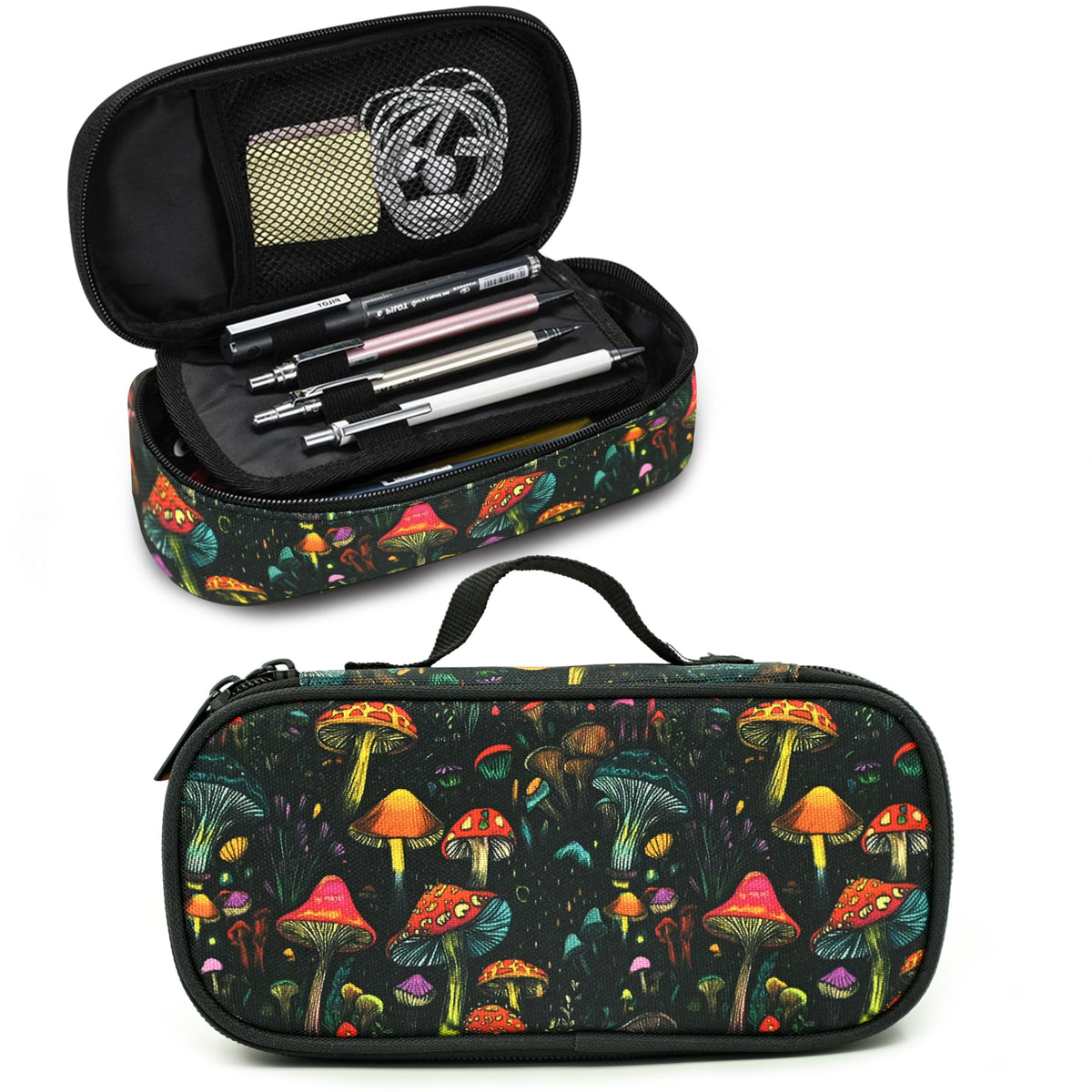 Droerfes Mushroom Pencil Case Pencil Pouch Large Capacity Pen Bag School Office Organizer