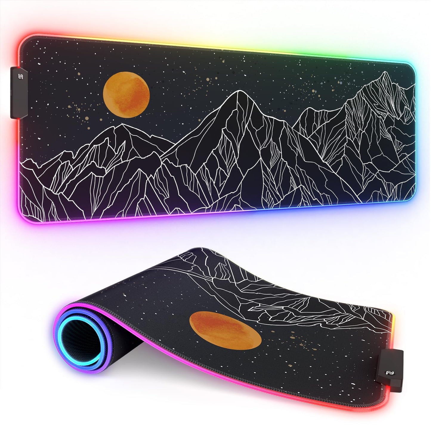 ITNRSIIET RGB Gaming Mouse Pad, Full Desk XL Extended Large Gaming Mousepad, 12 Lighting Modes 30%