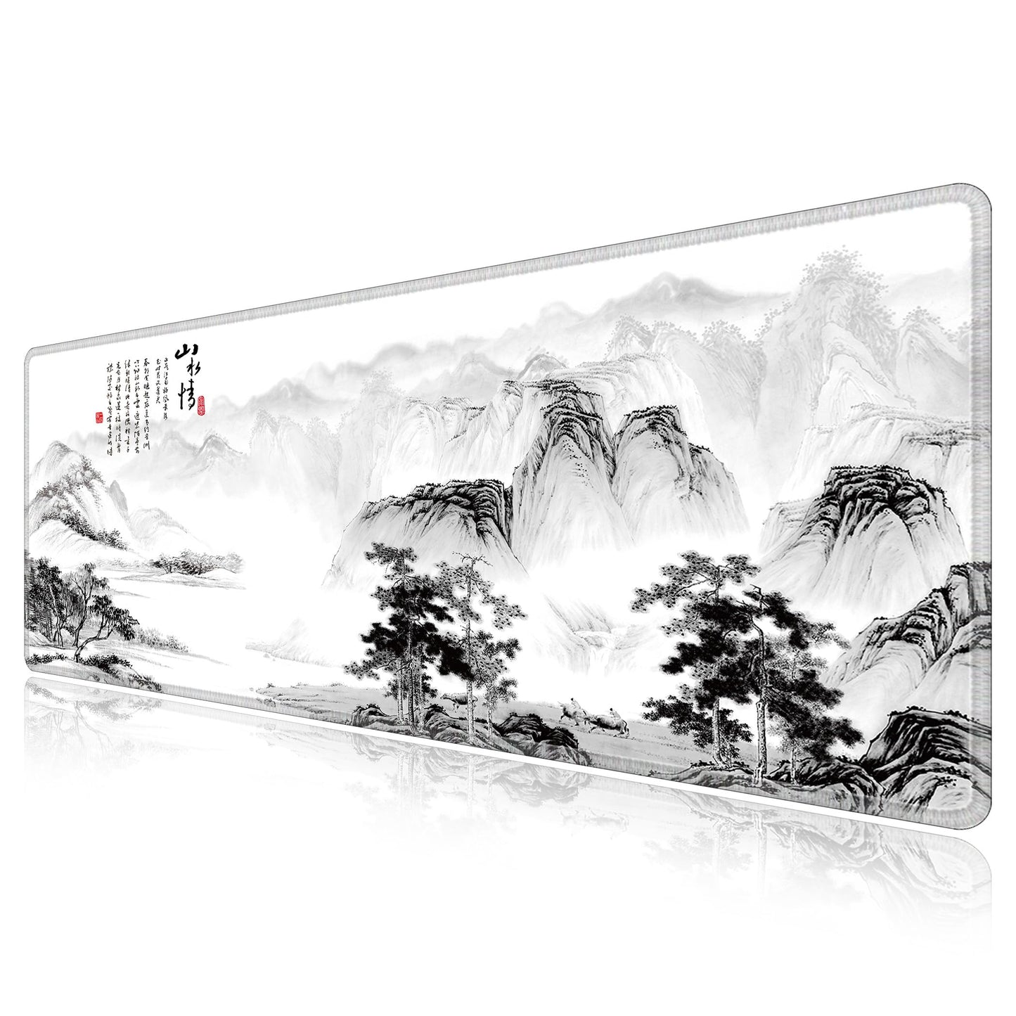 LL-COEUR Pattern Long Waterproof Mouse Mat 31.4x11.8x0.12inch, Laptop Pad Extended Office Desk Pad