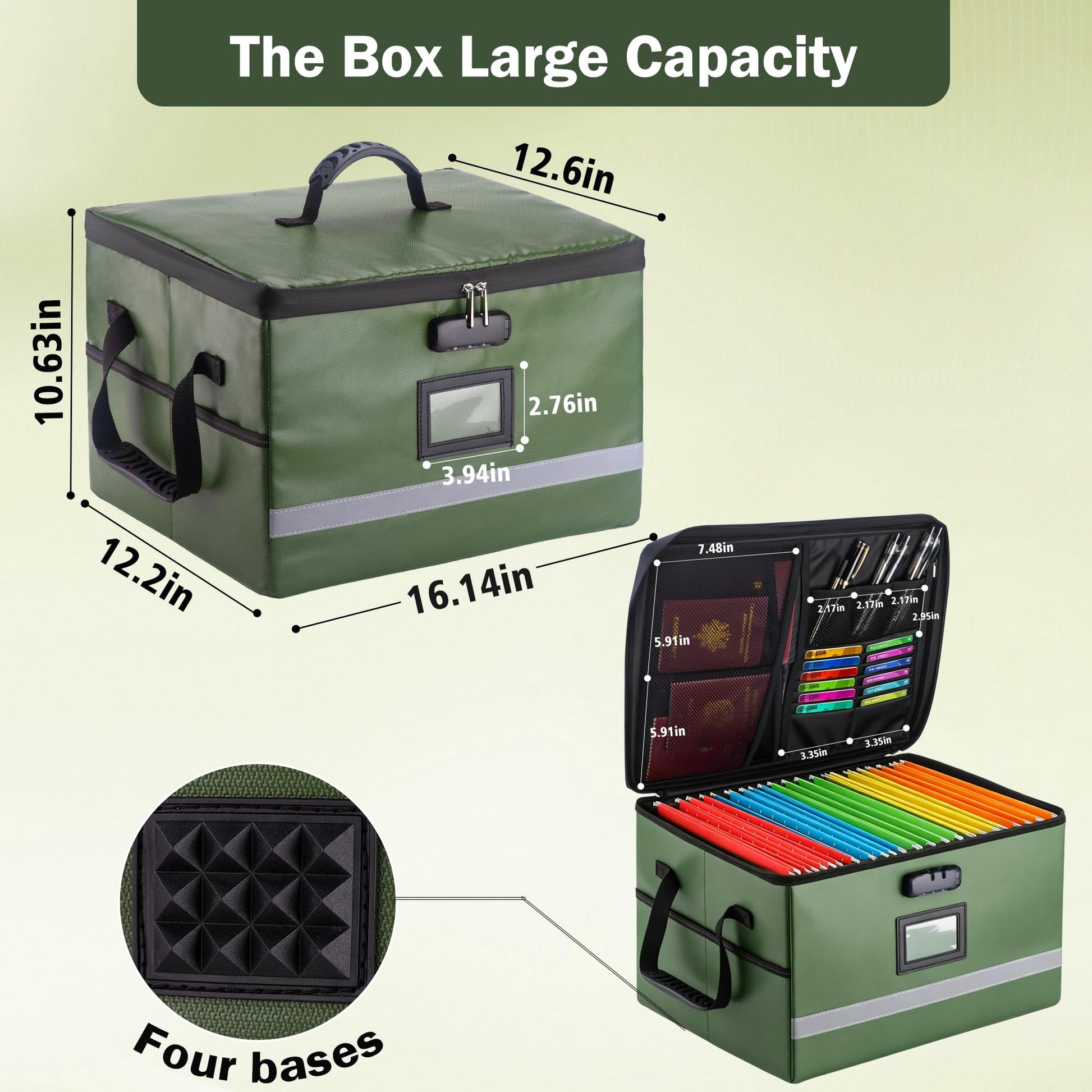 EXLIFBAG Fireproof File Organizer with Lock, 1 Layer