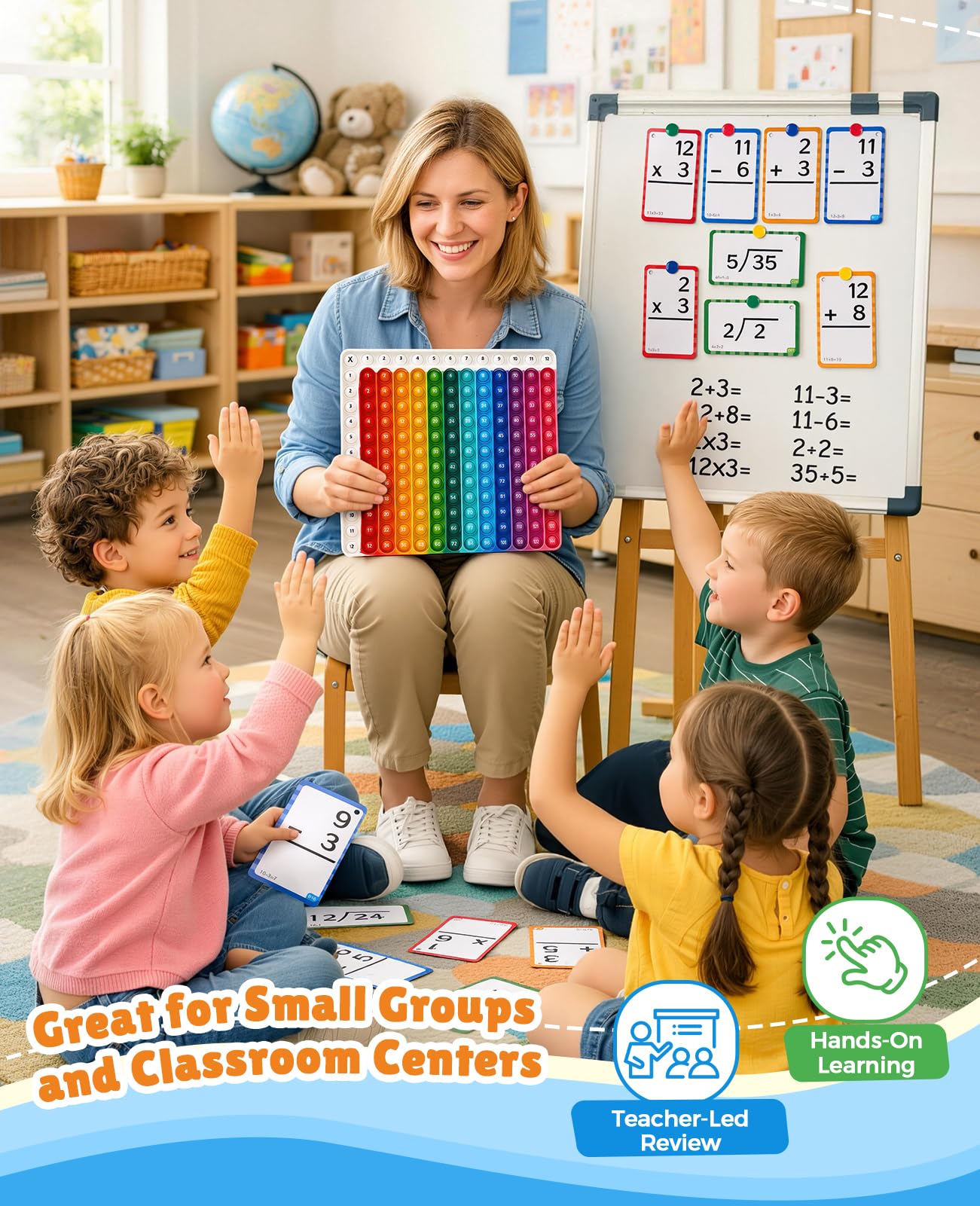 JoyCat 288 Math Flash Cards & Leanring Chart, 4 Operations, Ages 4-8