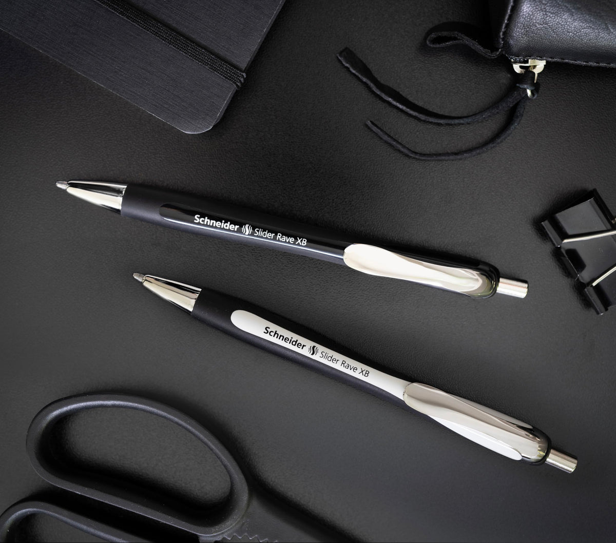 Schneider Slider Rave XB 132584 Ballpoint Pen (Limited Special Edition, 3x Black, 1x White, Made in