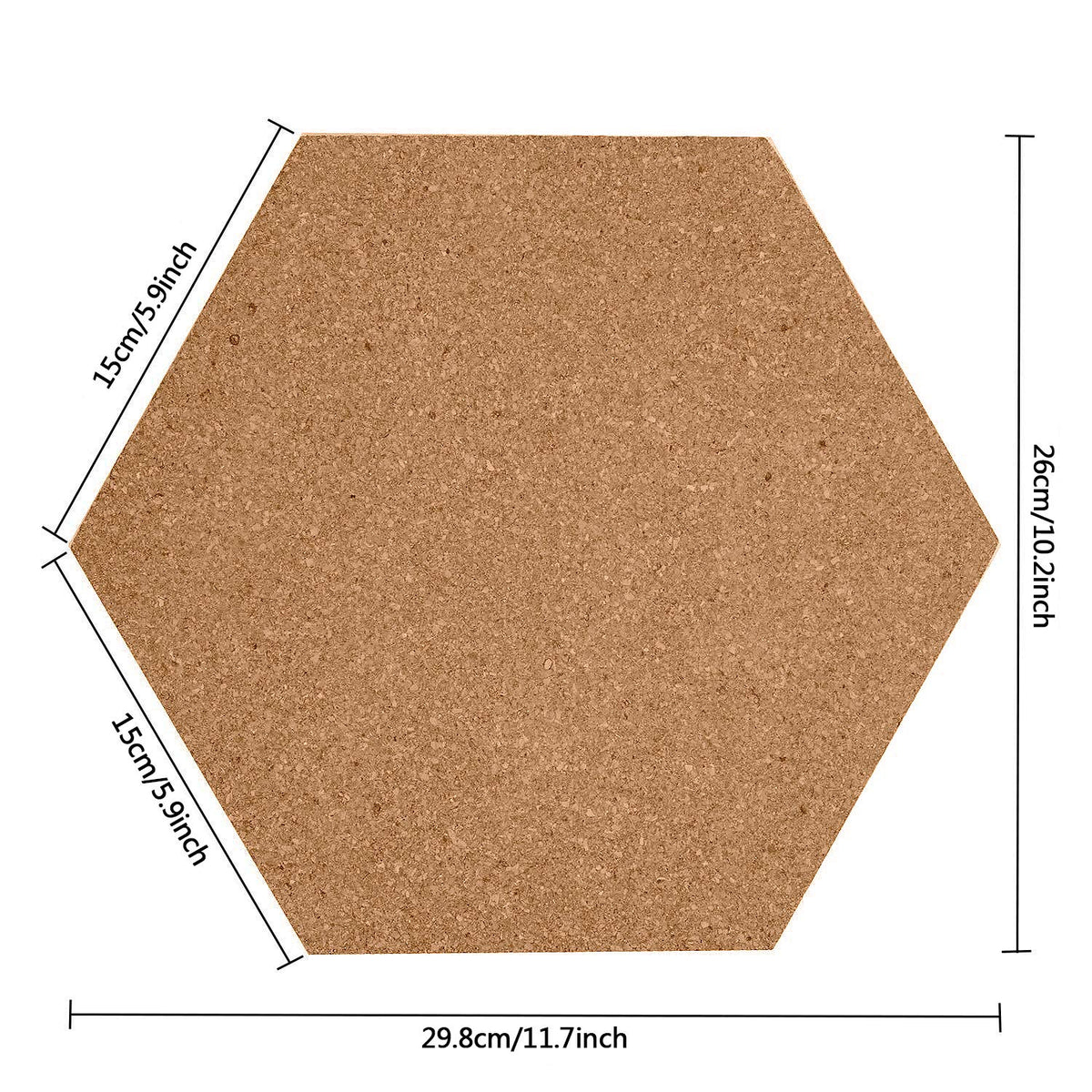 HBlife 10 Pack Hexagon Self-Adhesive Cork Board Tiles 12" X 10"