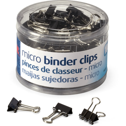 Staples Micro Binder Clips, Black, 100 Count, Extra-Small