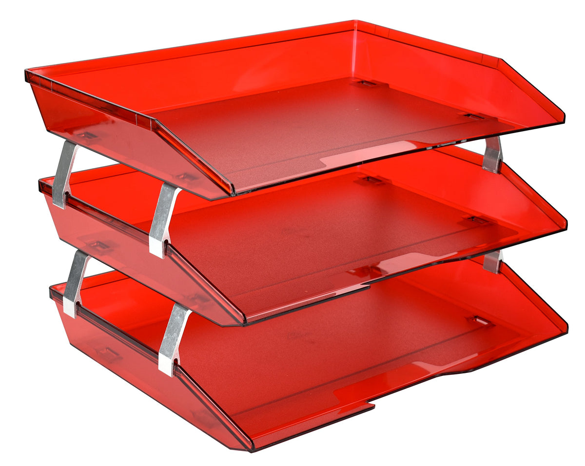 Acrimet Facility 3 Tier Letter Tray, Side Load, Letter Size/A4, Desktop File Organizer, Plastic