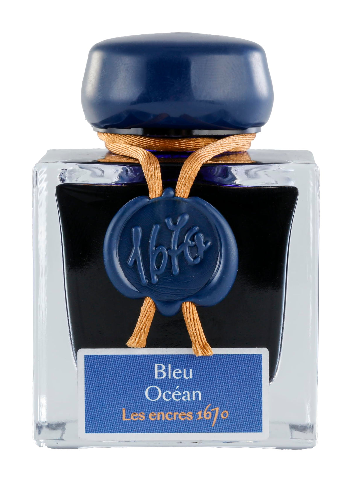 J. Herbin 1670 Anniversary Inks - Gold Sheen 50 ml Bottled - Blue Ocean (Deep Blue Ink)