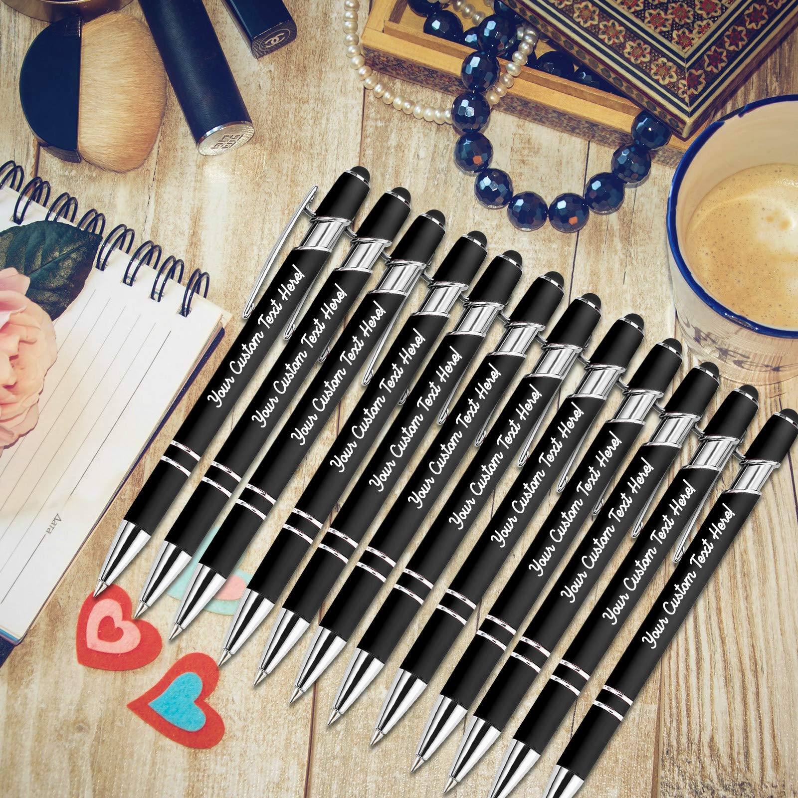 Up to 504 Pcs Personalized Pens with Stylus Name Free Engraving,Custom Metal Pens for Men Women