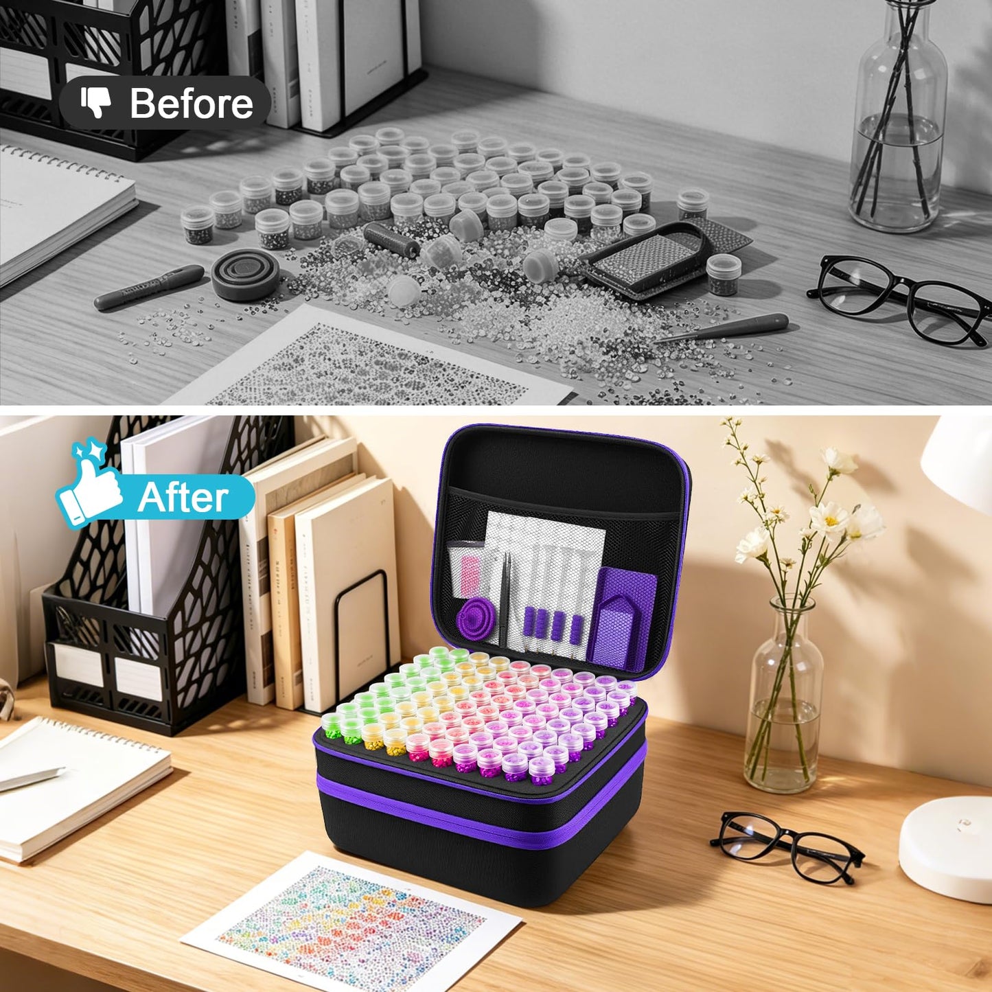ZORETCO Diamond Art Storage - 240 Containers Diamond Art Kits for Adults