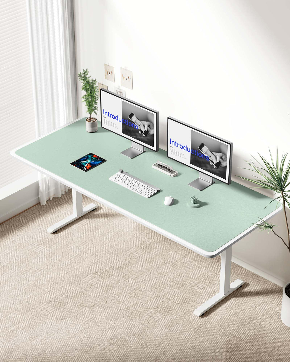 YSAGi Leather Desk Protector, Office Mat, Large Mouse Mat, Non-Slip PU Leather Blotter, Laptop Desk