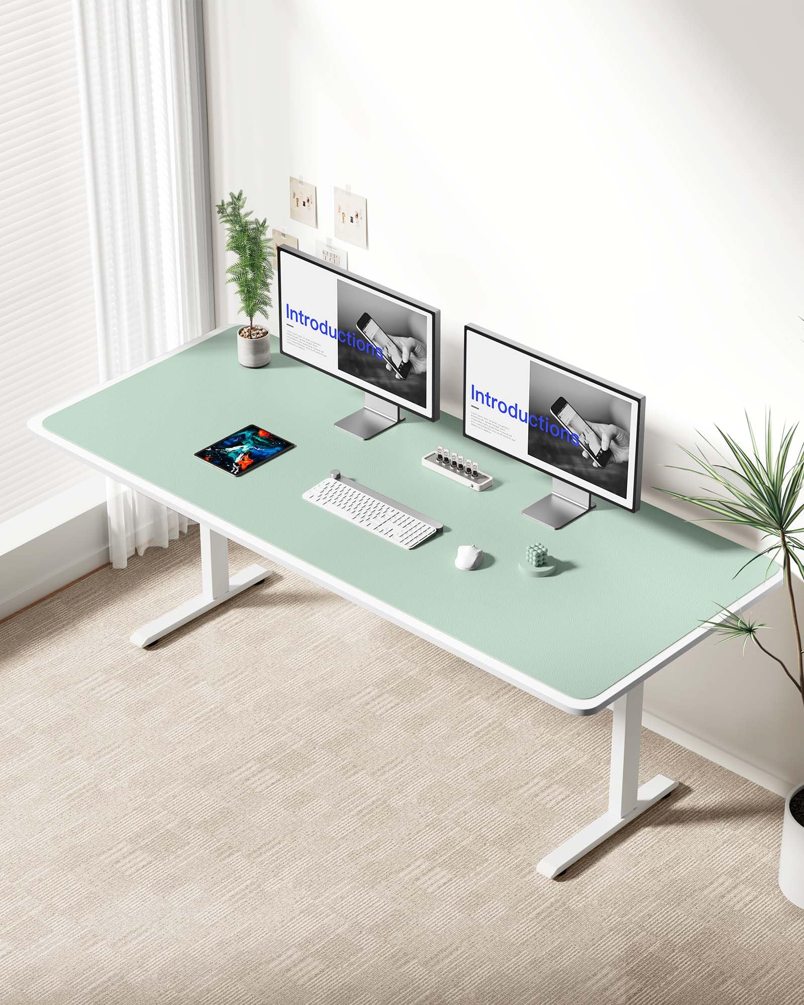 YSAGi Leather Desk Protector, Office Mat, Large Mouse Mat, Non-Slip PU Leather Blotter, Laptop Desk