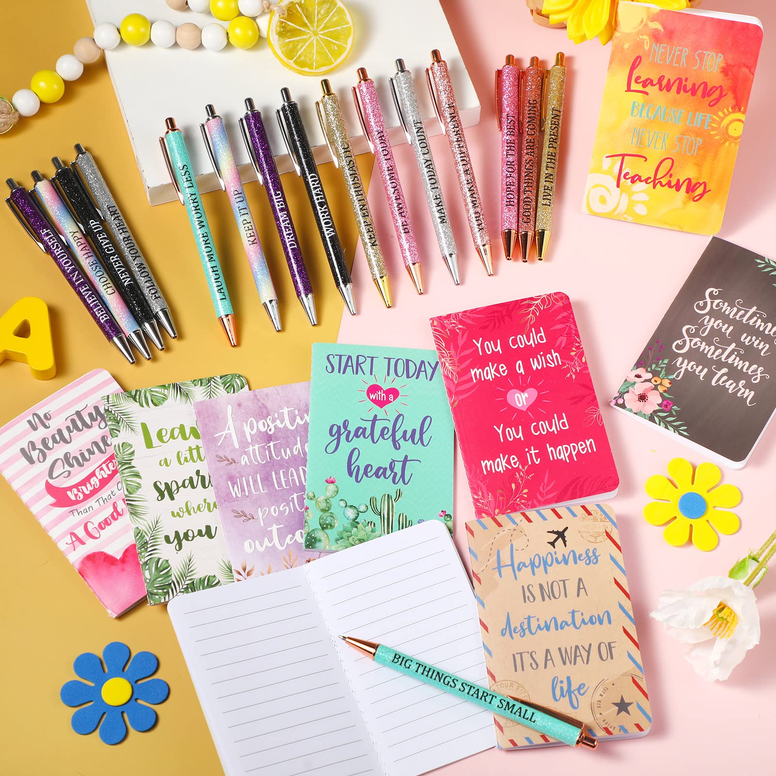 Funrous 32 Pcs Mini Notebooks with Pens Adults Party Favors, Cute