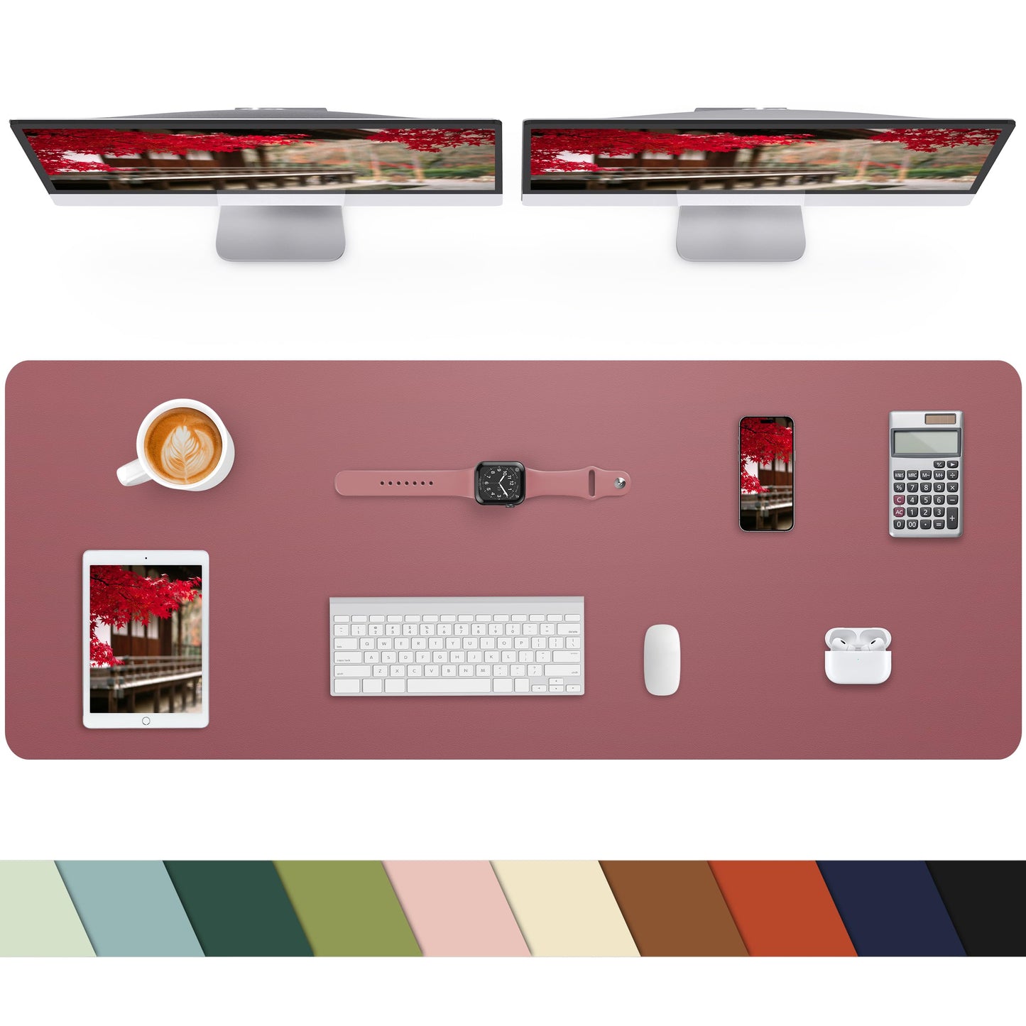 Leather Desk Pad Protector, Large Desk Mat, Mouse Pad, Non-Slip PU Leather Desk Blotter,Desk Cover