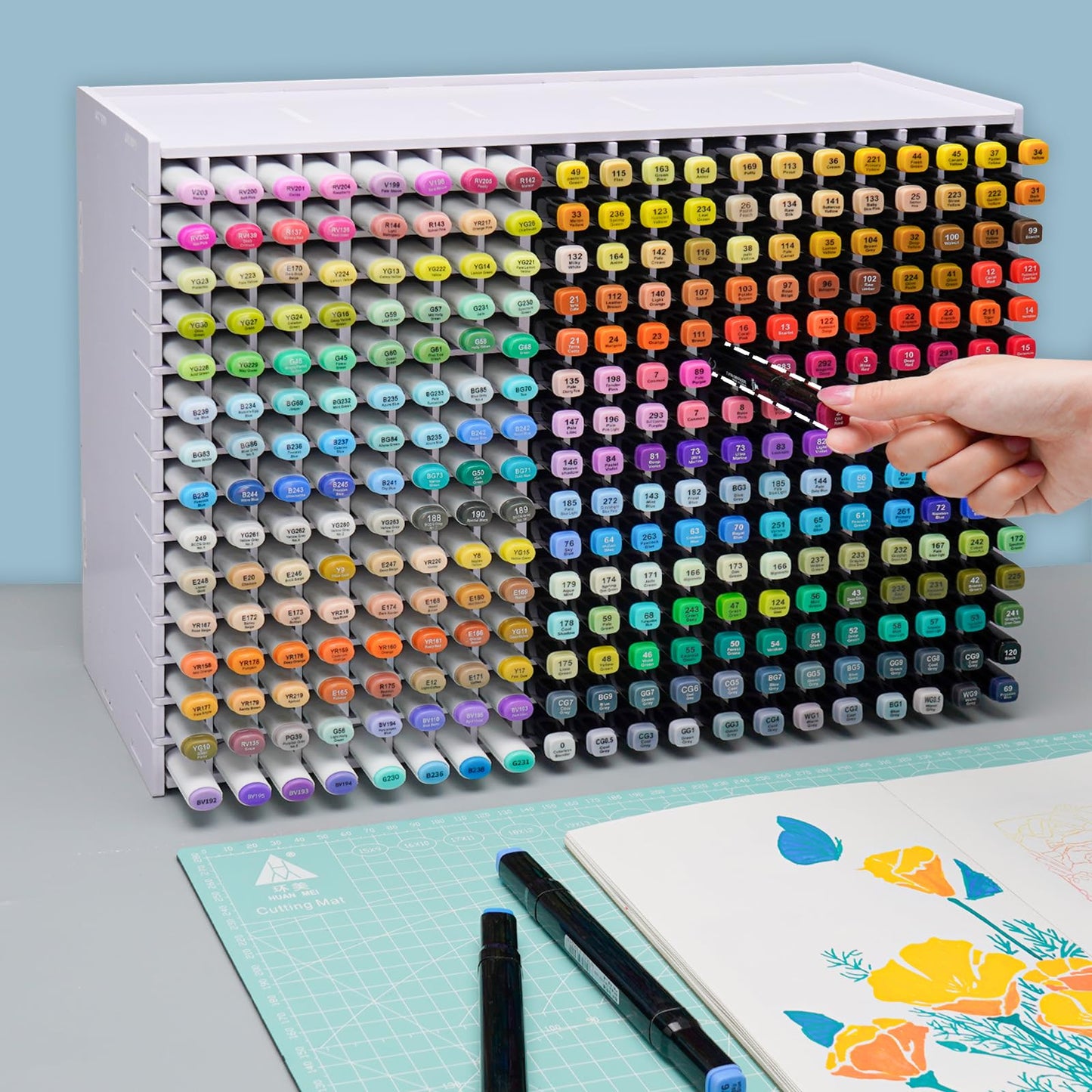 SANFURNEY Art Marker Storage Rack for 300 Markers