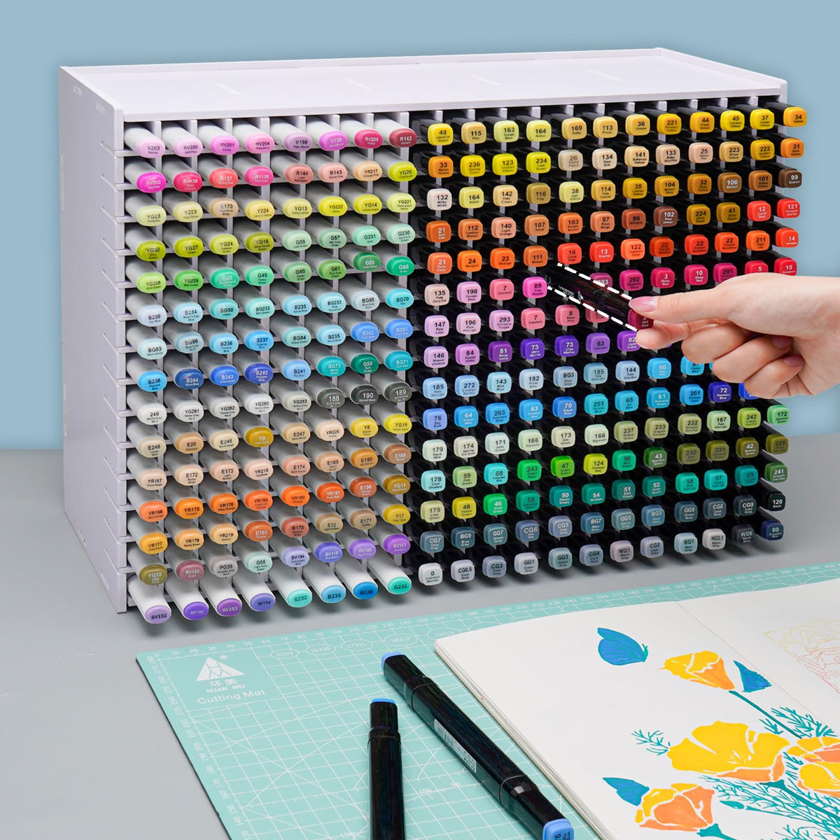 SANFURNEY Art Marker Storage Rack for 300 Markers