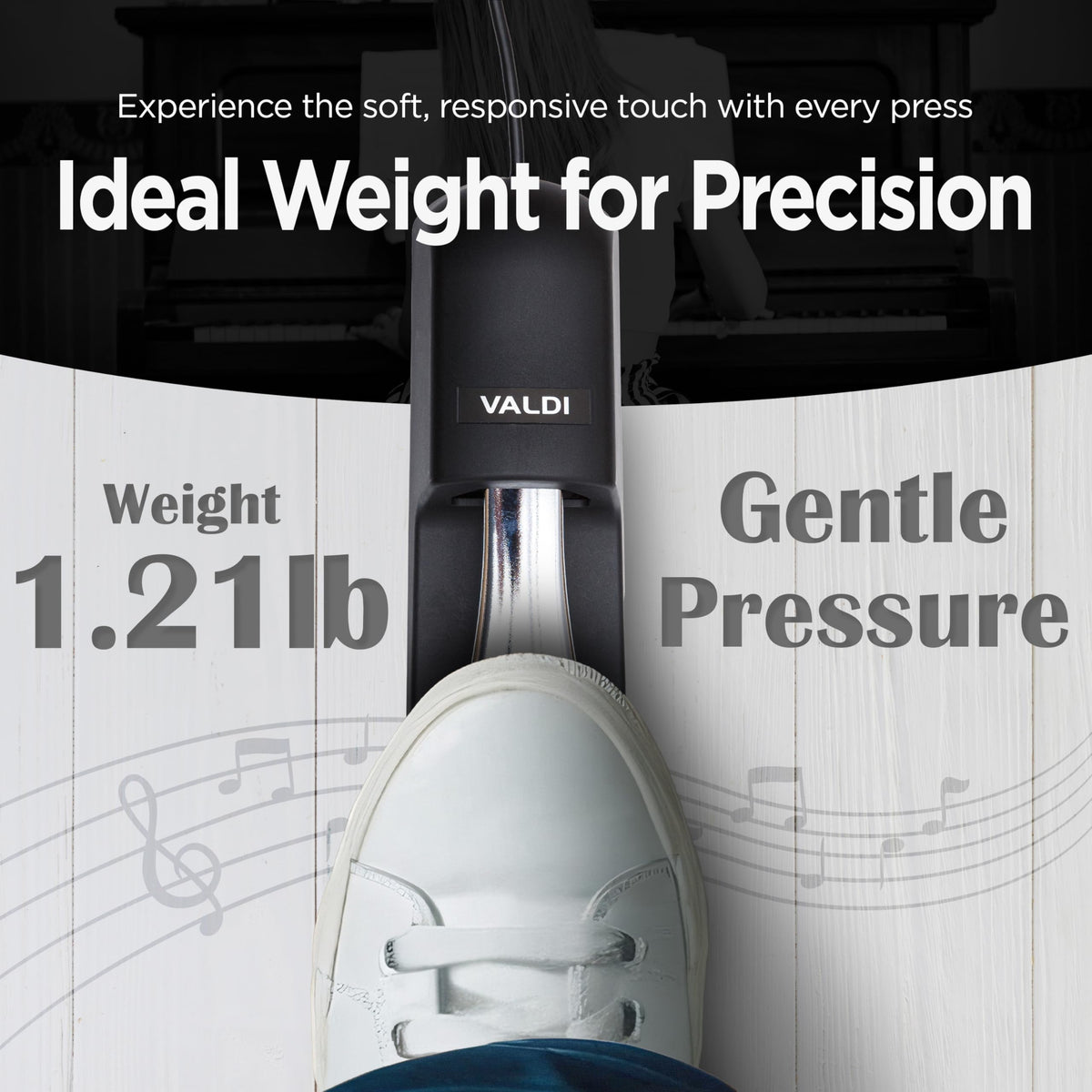 VALDI BP-3 Sustain Pedal - Universal Pedal for Keyboard Piano, Digital Pianos, MIDI Keyboards &