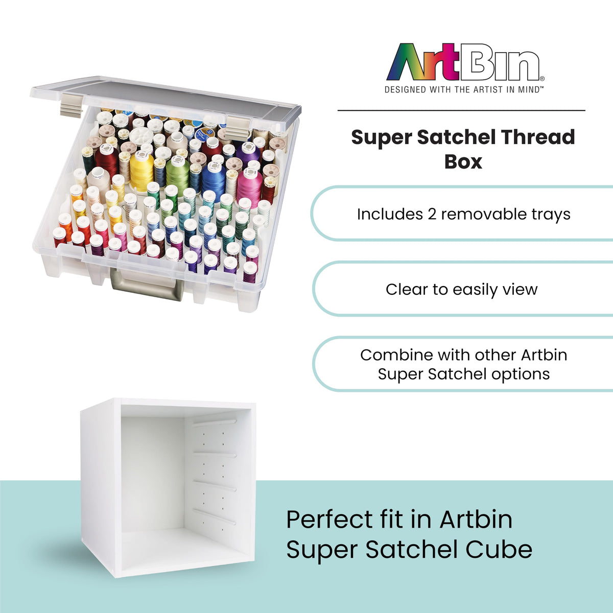 ArtBin Super Satchel Thread Box - Versatile Thread Storage for Sewing, Embroidery, and Quilting