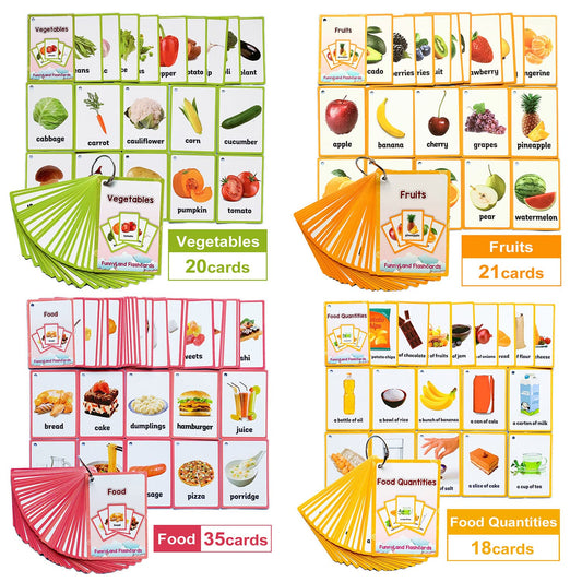 Fruits/Vegetable/Foods/Food Quantities Flash Cards English Flash Cards Pocket Card Learning Toys