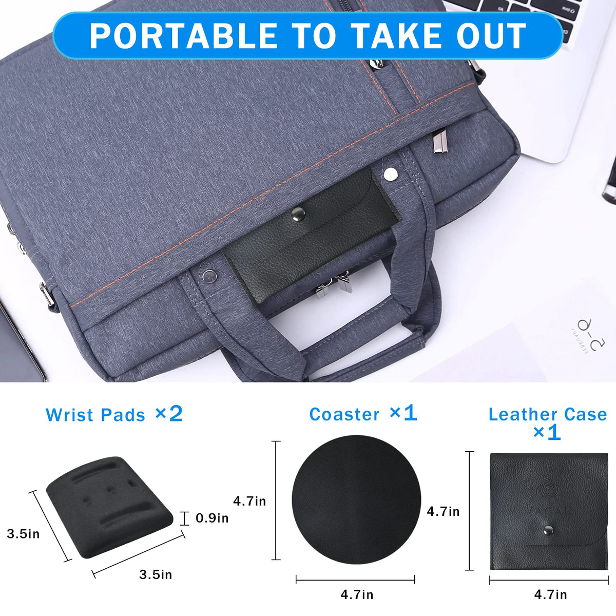 VAGAU Wrist Rests for Laptop, Wrist Support for Keyboard and Mouse Black