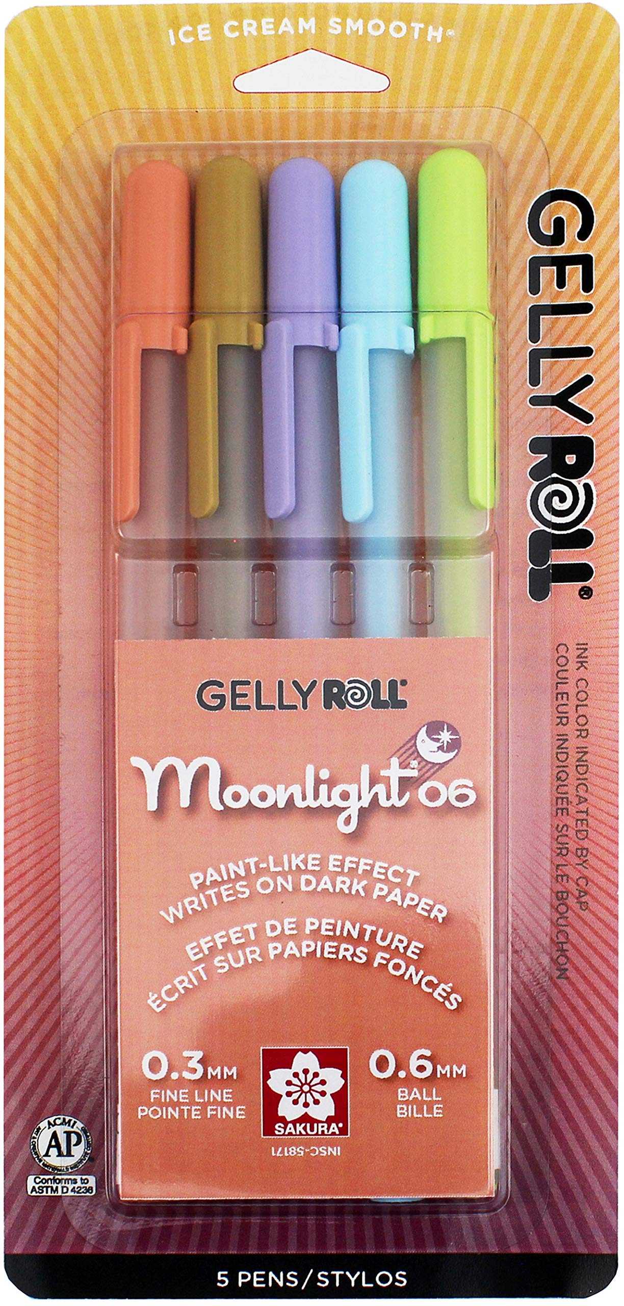 SAKURA OF AMERICA GELLY ROLL MOONLIGHT SOLAR 5/PK