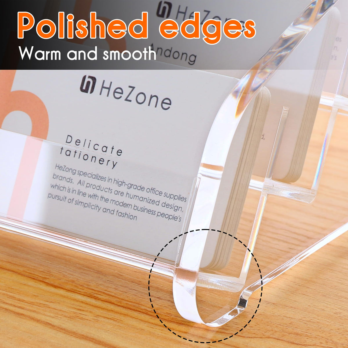 HeZone Business Card Holder Display for Desk Muitiple, Clear Acrylic Business card Stand Rack for