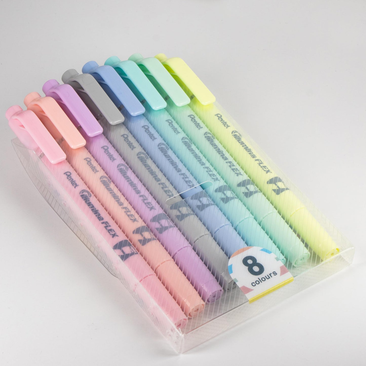 Pentel Illumina Flex Twin Tip Highlighter, Dual-Tip Marker Highlighter, Flex Tip and Chisel, 8