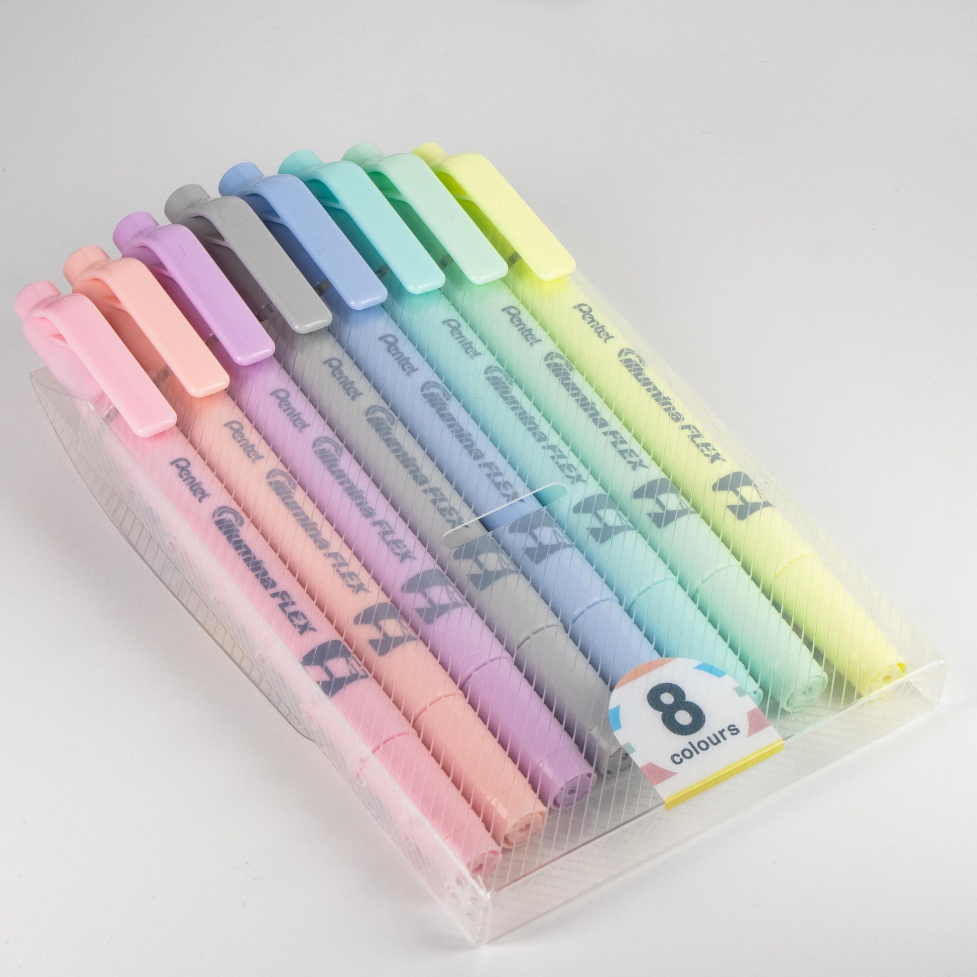 Pentel Illumina Flex Twin Tip Highlighter, Dual-Tip Marker Highlighter, Flex Tip and Chisel, 8