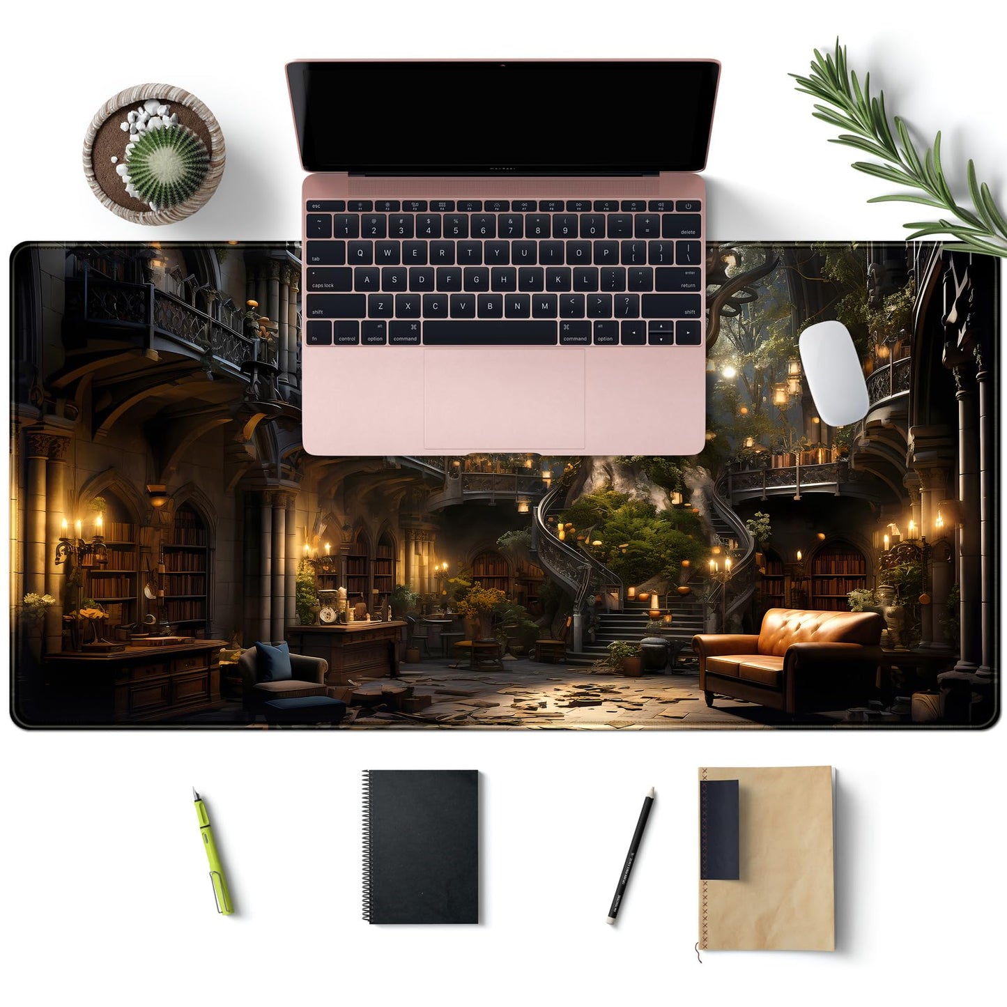 Vintage Aesthetic Desk Mat Adventure Extended Mouse Pad Large Gaming Mousepad XXL Dark Academia
