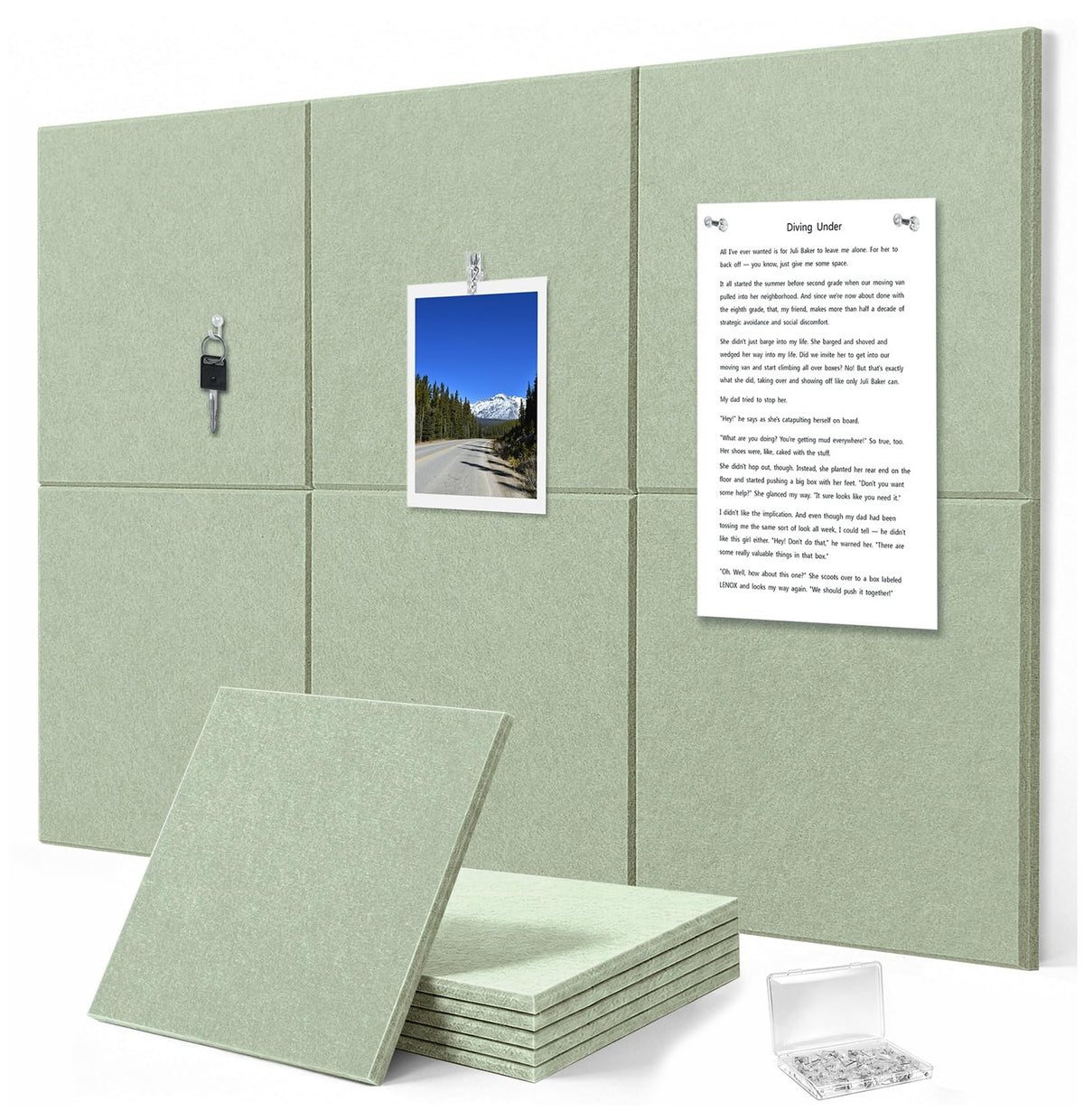 G Gamit 0.47" Thick Felt Wall Tiles 36"x24" Cork Board Alternative 6 Pack 11.81"x11.81"Felt