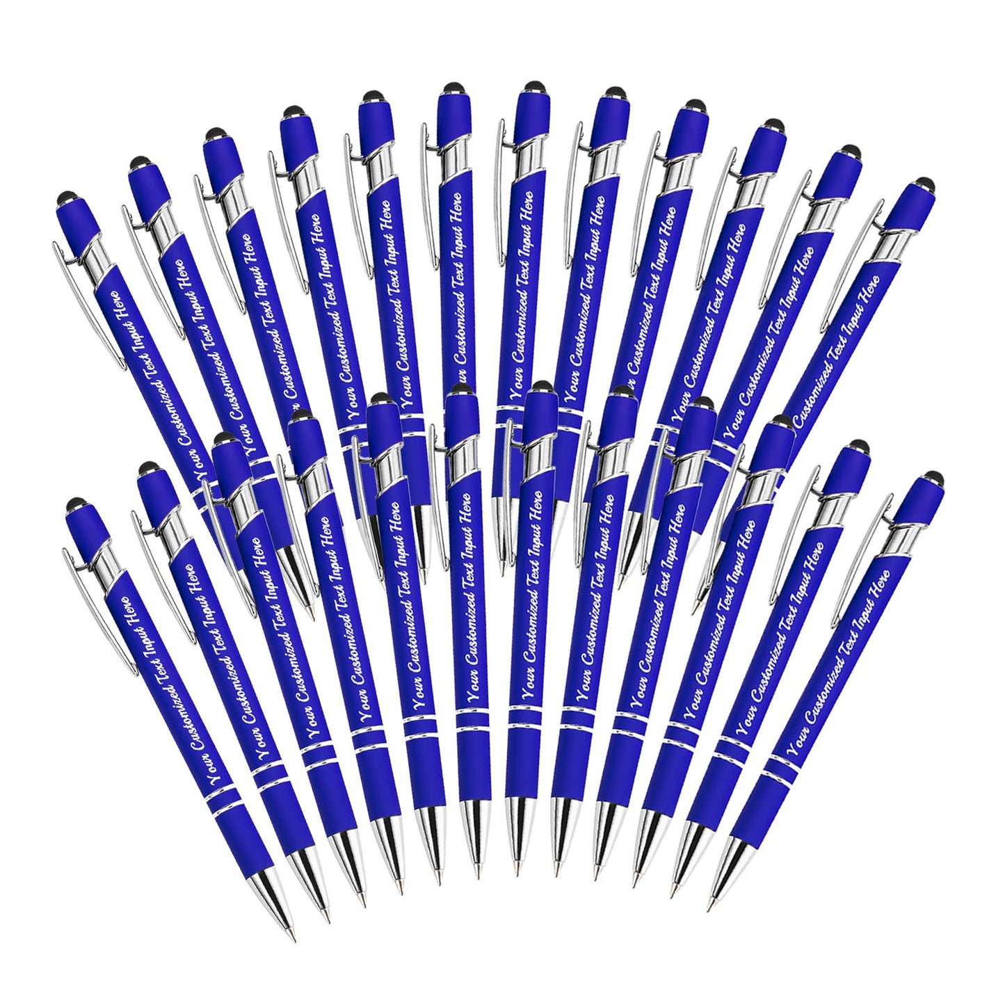 Betenshtresk Personalized Ballpoint Pen 24pcs, Custom Pens Free Engraved Bulk with Name Logo, Soft