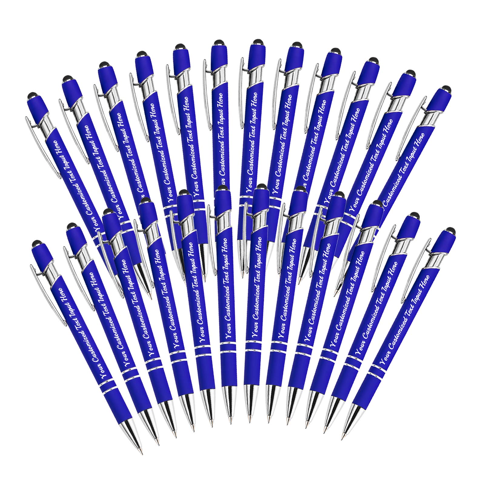 Betenshtresk Personalized Ballpoint Pen 24pcs, Custom Pens Free Engraved Bulk with Name Logo, Soft