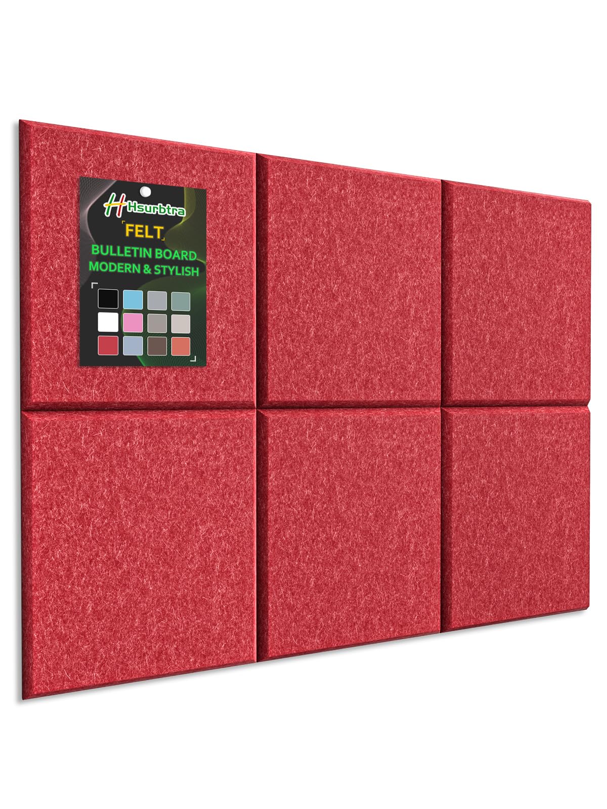 Hsurbtra Cork Board for Wall 24 x 18 Inch, 6 Pack Felt Bulletin Notice Board with Pushpins for