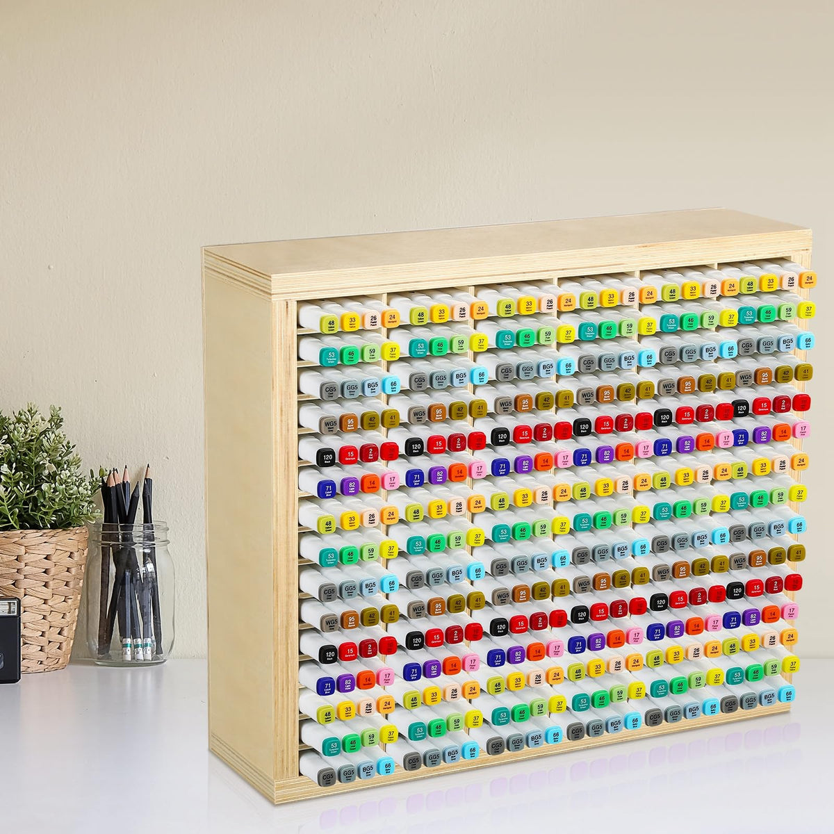 DoubleFill Marker Storage Organizer for 360 Large Wooden Marker Holder