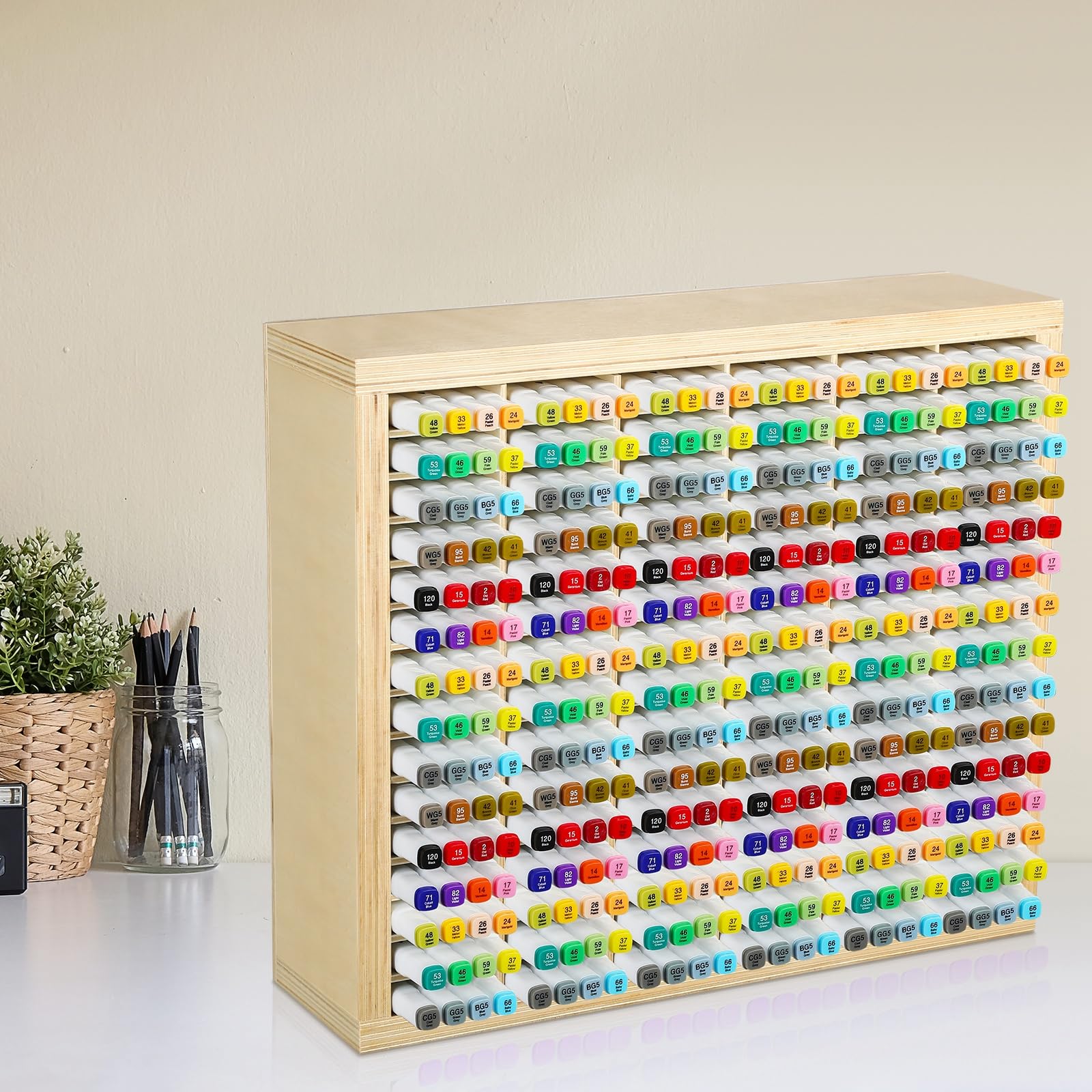 DoubleFill Marker Storage Organizer for 360 Large Wooden Marker Holder