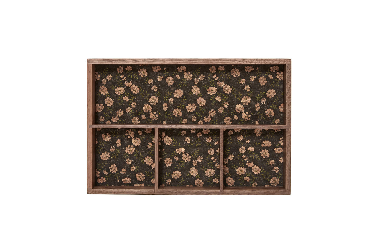 pandapark Wood Organizer Tray,Black Walnut,Desk & Drawer Storage Box (Walnut Dream)