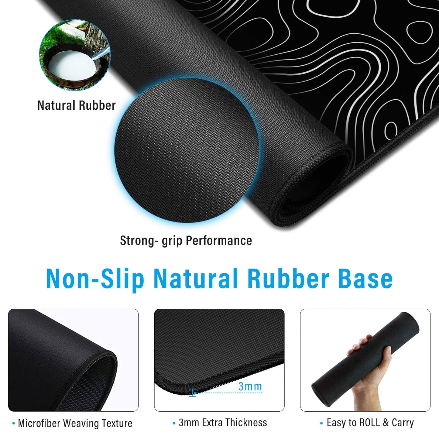 Anpollo Large Gmaing Mouse Pad with Stitched Edges, Superior Micro-Weave Cloth, Non-Slip Base, Size