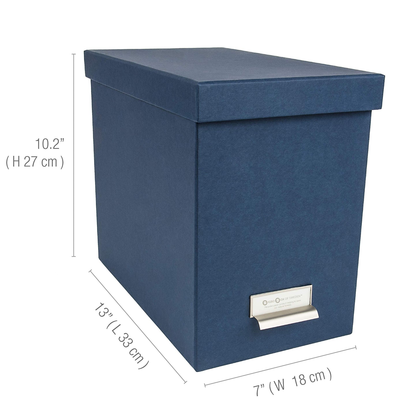 Bigso John Fiberboard Label Frame Desktop File Storage Box - Document Organizer for Important