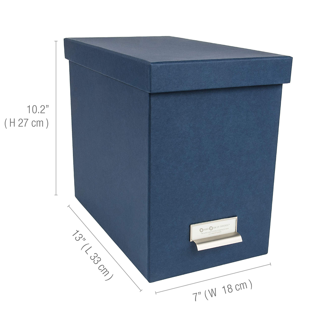 Bigso John Fiberboard Label Frame Desktop File Storage Box - Document Organizer for Important
