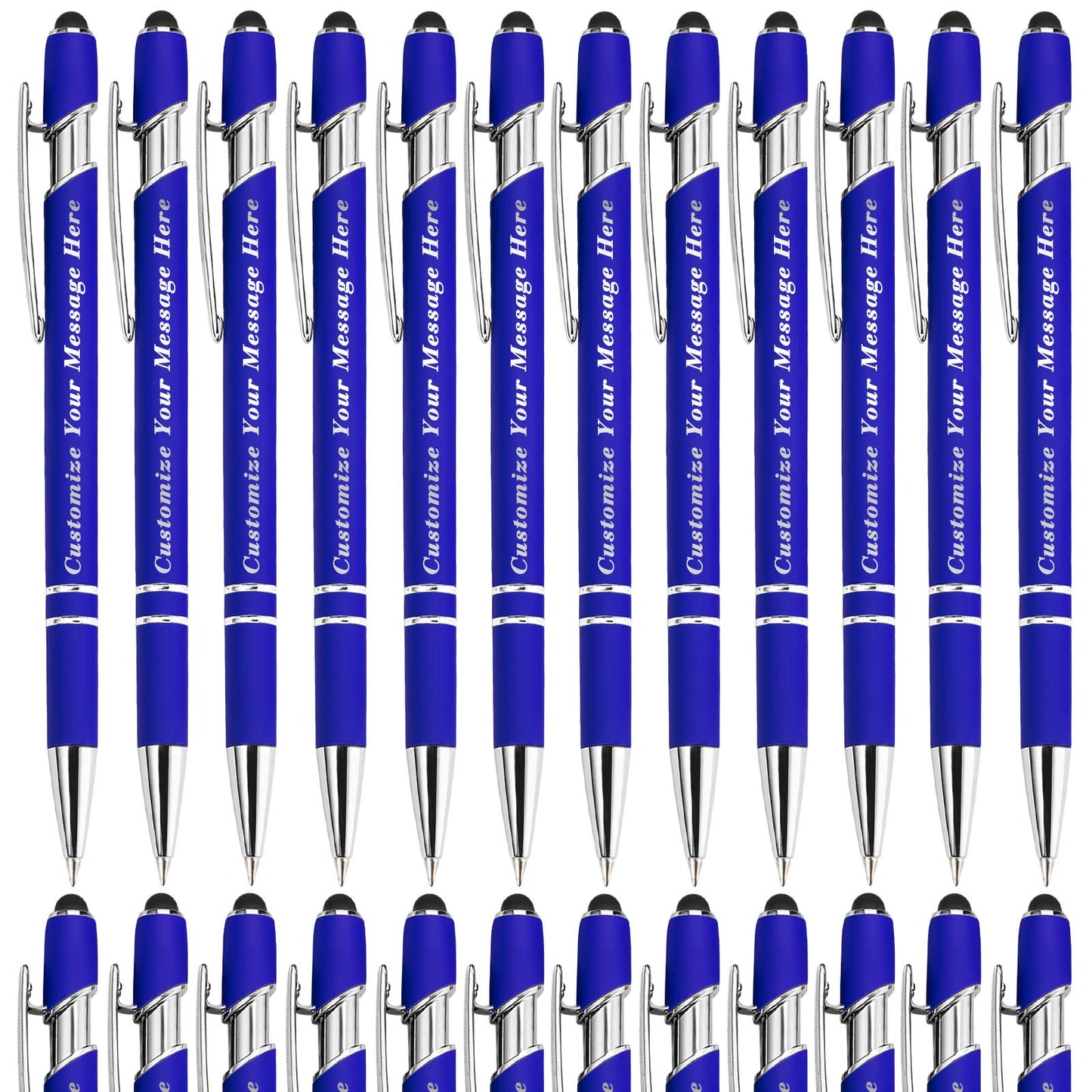 GIFTSDIY Personalized Pens with Stylus,Custom Engraving Ballpoint Pens,Imprinted with Your Logo or