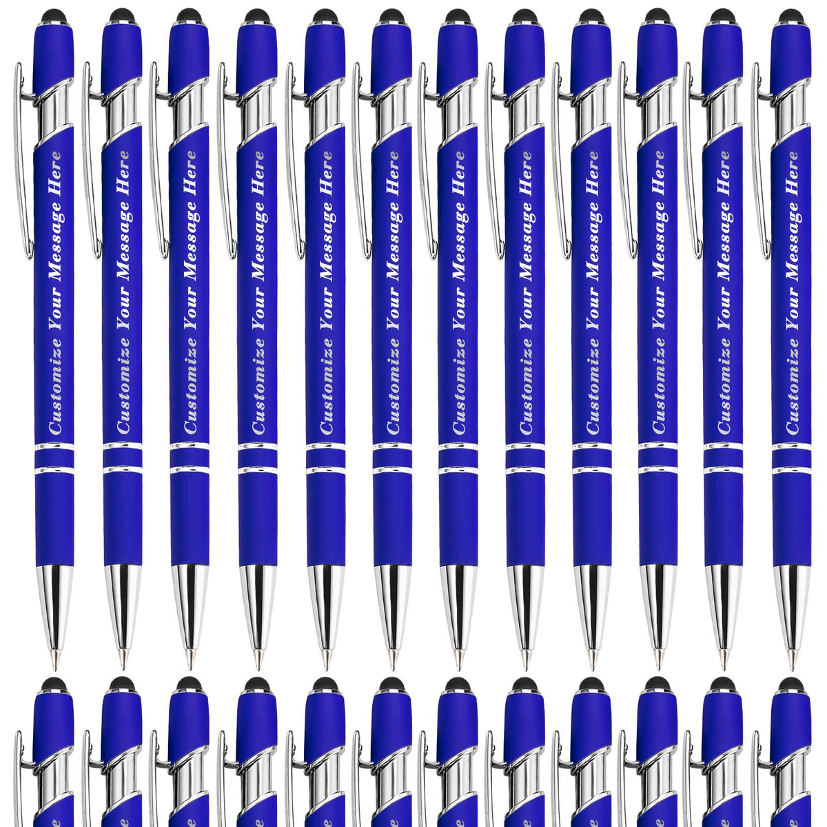 GIFTSDIY Personalized Pens with Stylus,Custom Engraving Ballpoint Pens,Imprinted with Your Logo or