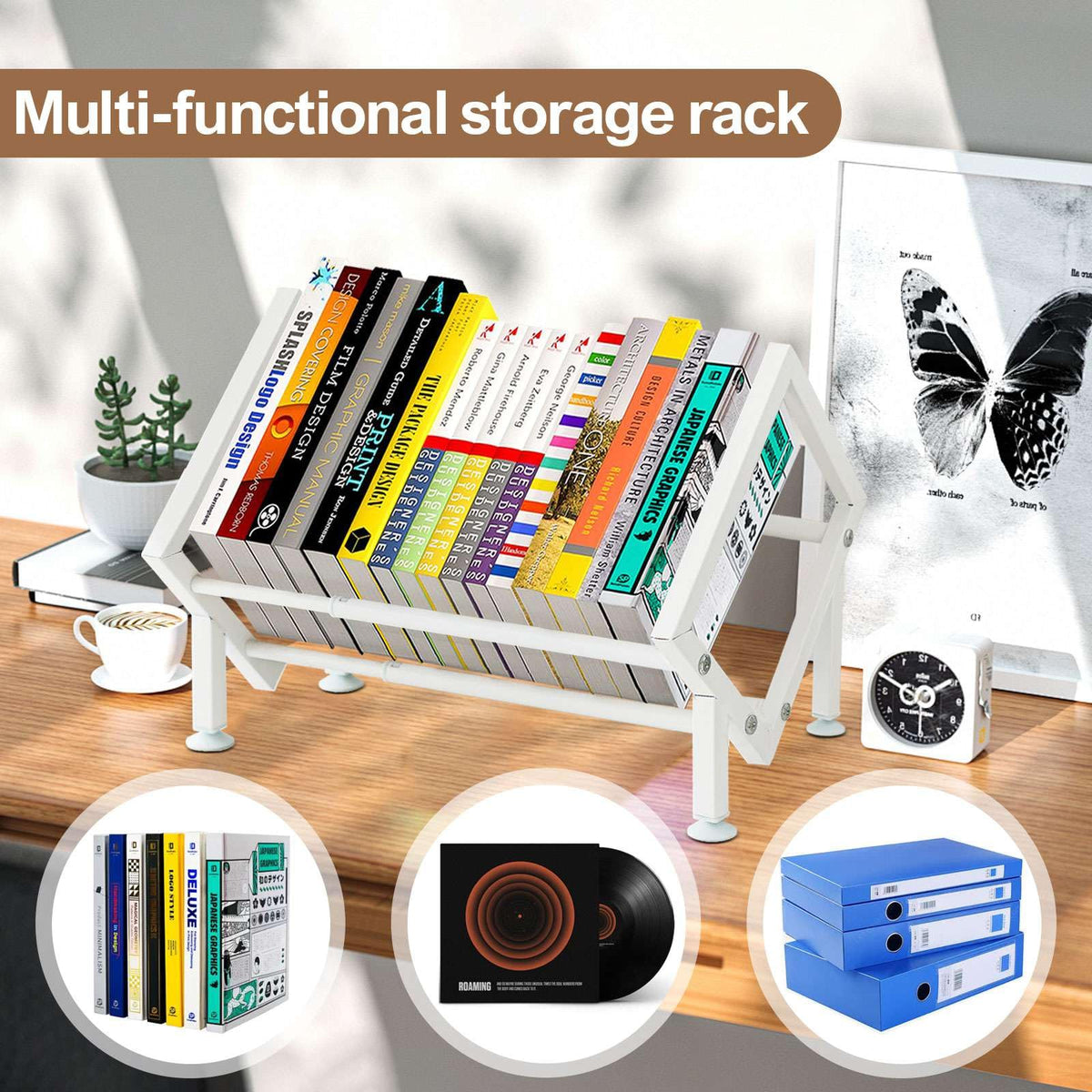 Adjustable Desk Shelf for Top of Desk Tabletop Bookshelf for Home Office