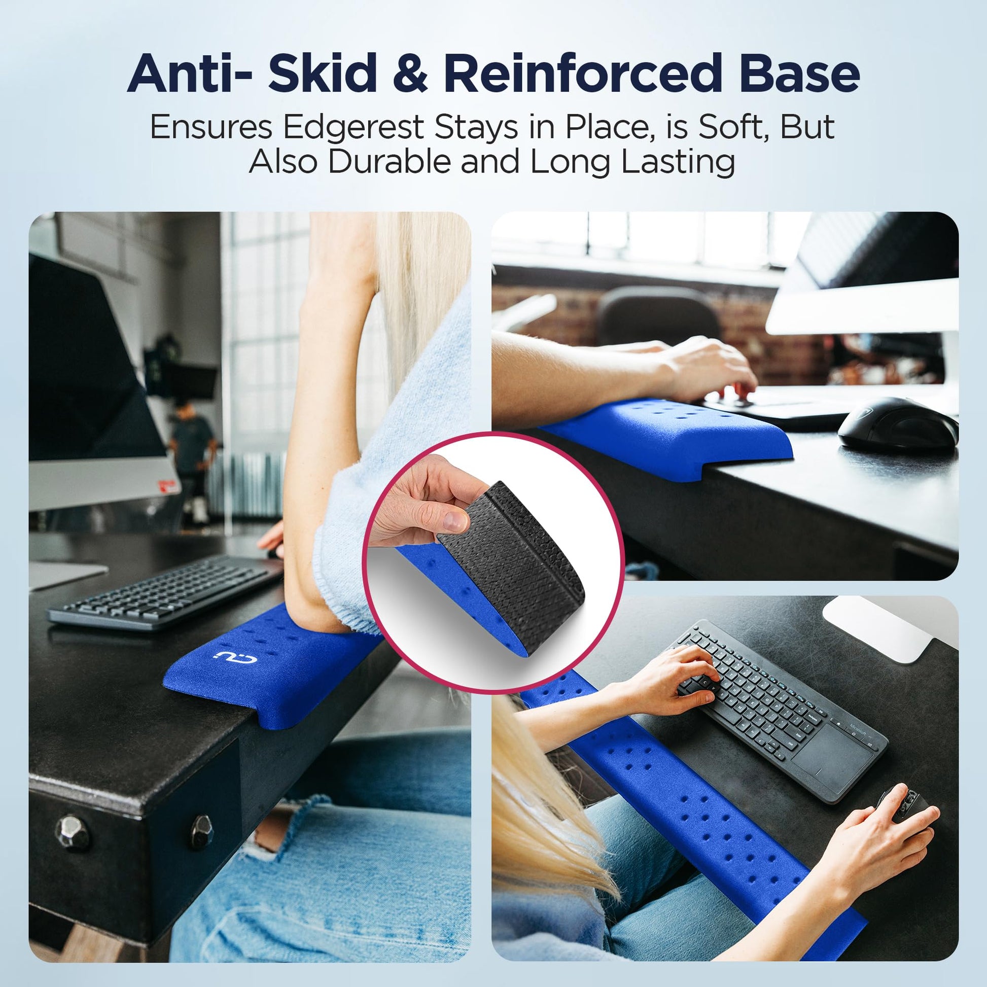 EdgeRest PostureUp L-Shaped Desk Long Wrist Rest Elbow, Forearm & Wrist Comfort Support for Table