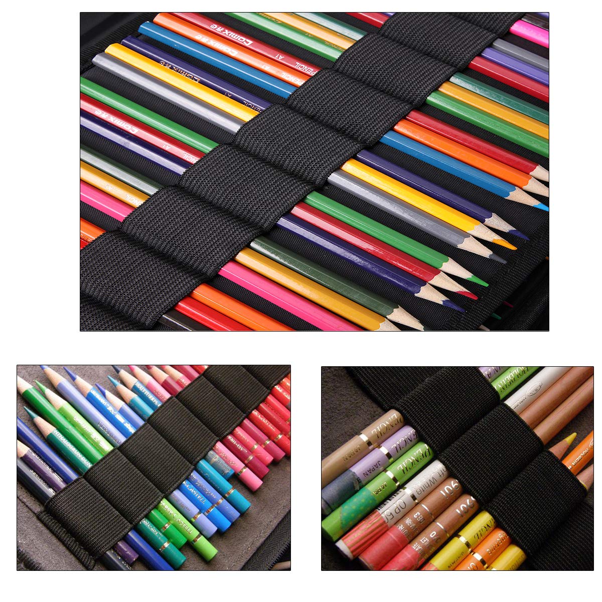 BOMKEE Coloring Pencil Case 220 Slots Pencils/Gel Pens Organizer Waterproof Travel Case Zipper