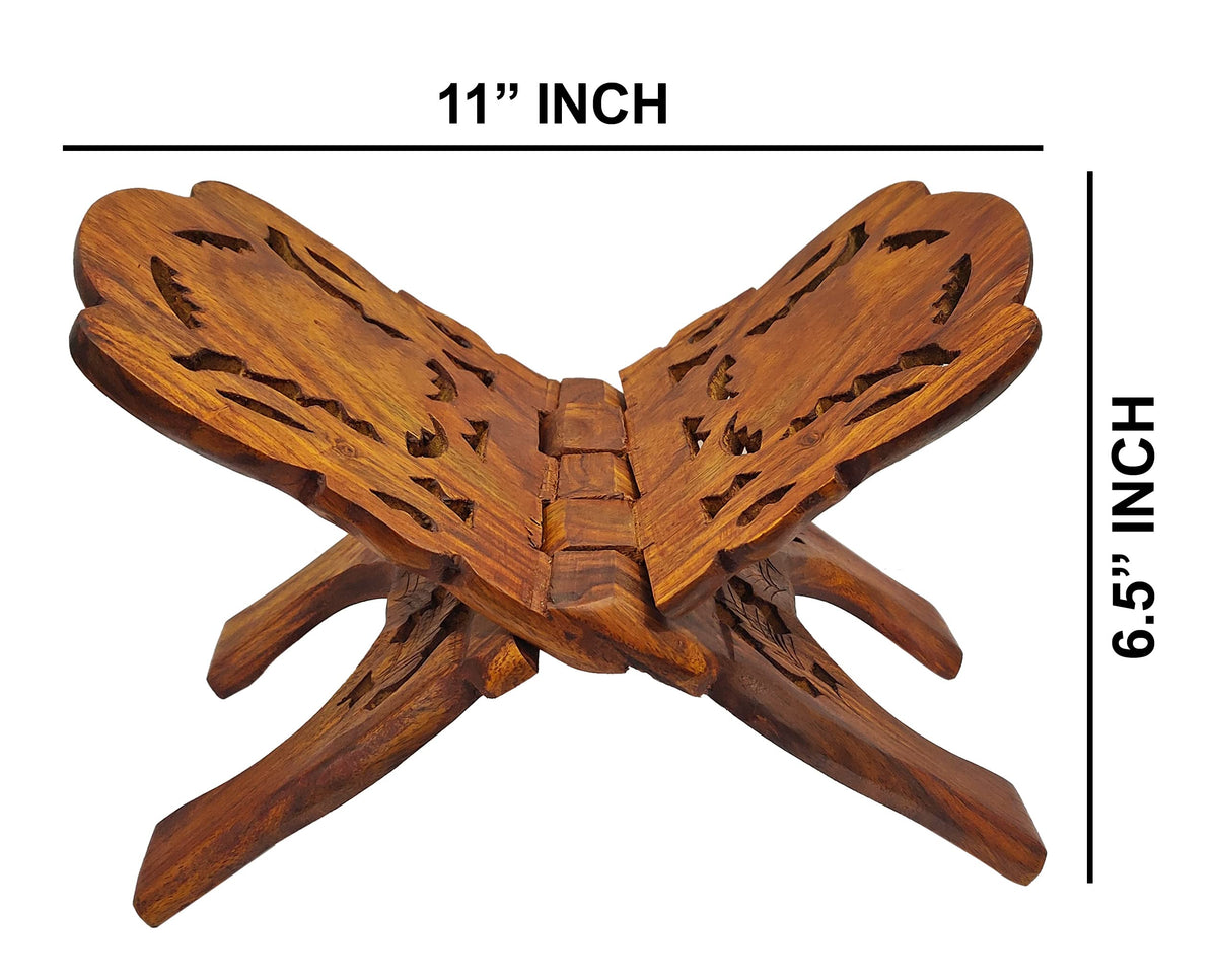 Craftsman 12 Inch Rahel Holy Book Stand for Pooja puja Gita Quran Bible Stand Holder. Folding