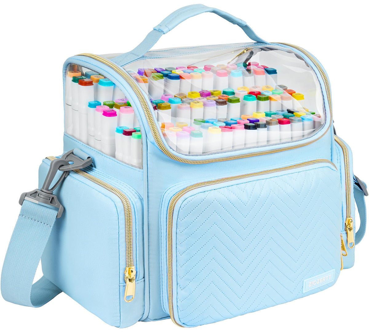 ZIOZERTT Marker Organizer Case for 200+ Markers,Travel Marker Storage Bag with Dividers,Marker
