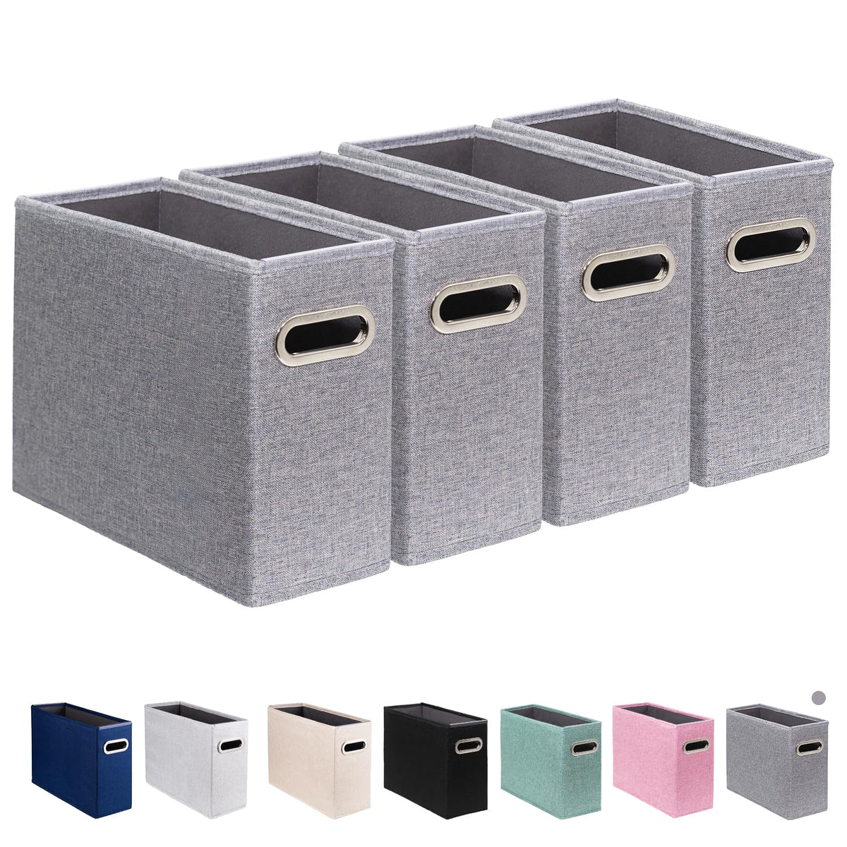 ComfortKeeper 4 Pack Letter Size File Storage Box Collapsible, Fabric Hanging File Folders