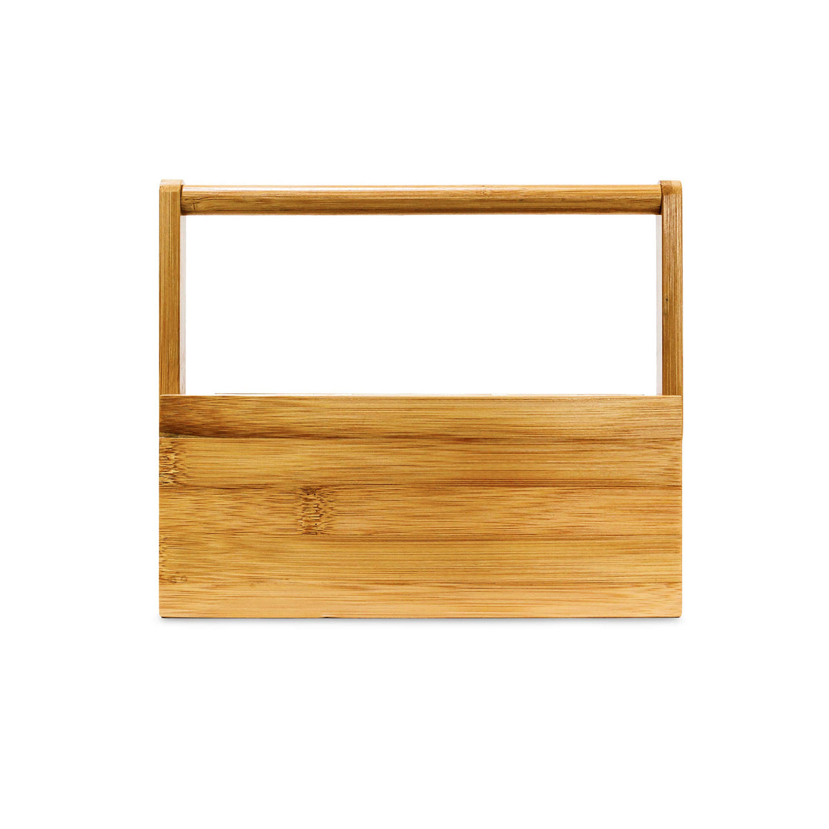 Relaxdays Bamboo Table or Desk Organiser, HxWxD: 20 x 25 x 11.5 cm, with 4 Compartments, Pen or