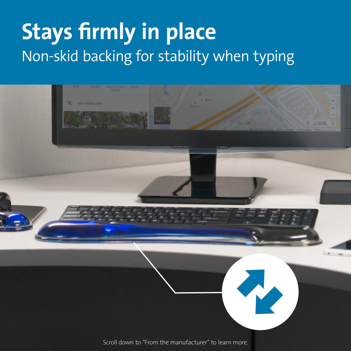 Kensington Duo Gel Keyboard Wrist Rest (K62397AM) Blue