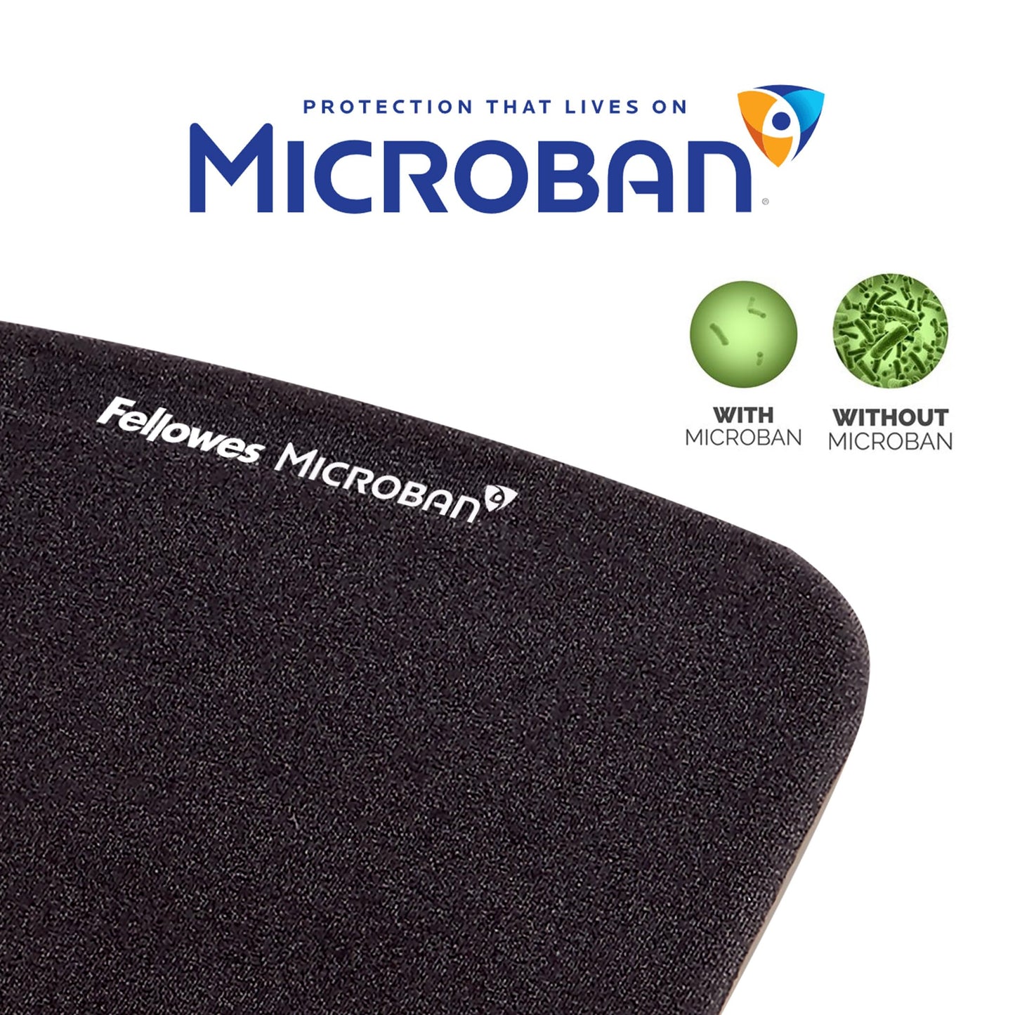 Fellowes PlushTouch Foam Mouse Pad Wrist Support - Black (9252001)