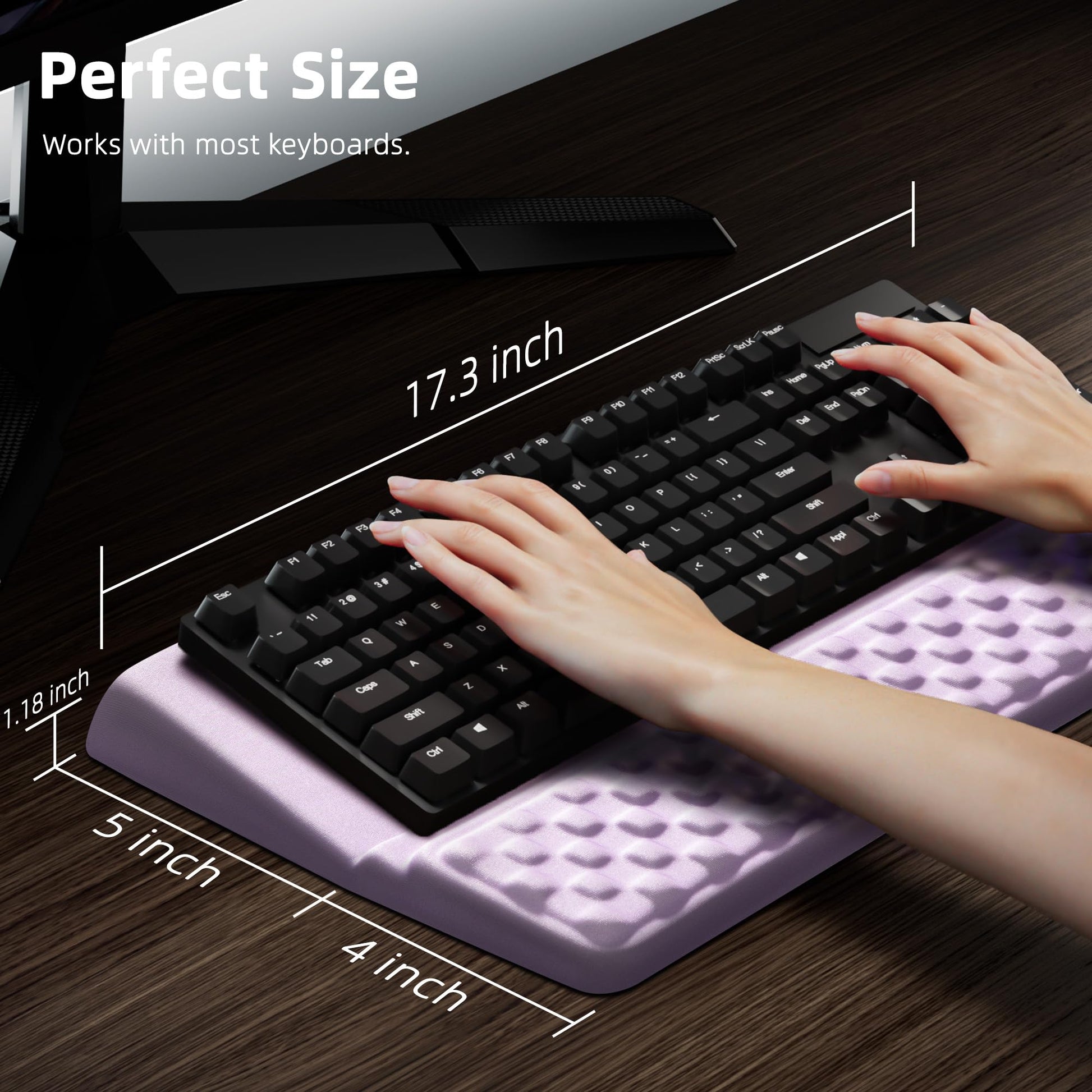 Ospelelf Keyboard Wrist Rest Pad, Comfy Ergonomic Keyboard Stand Riser Holder, Computer Wrist